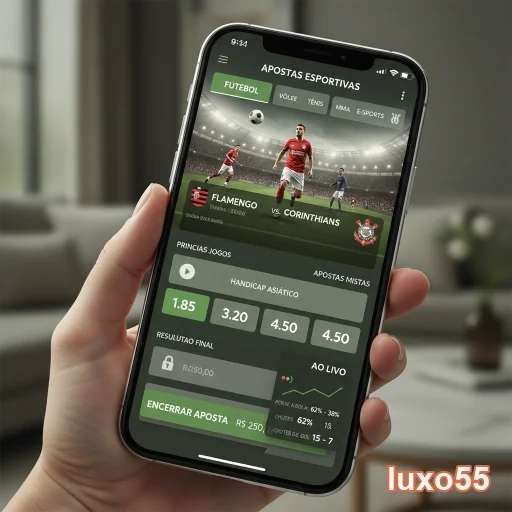 luxo55 exibe apostas ao vivo em celular para usuários VIP.