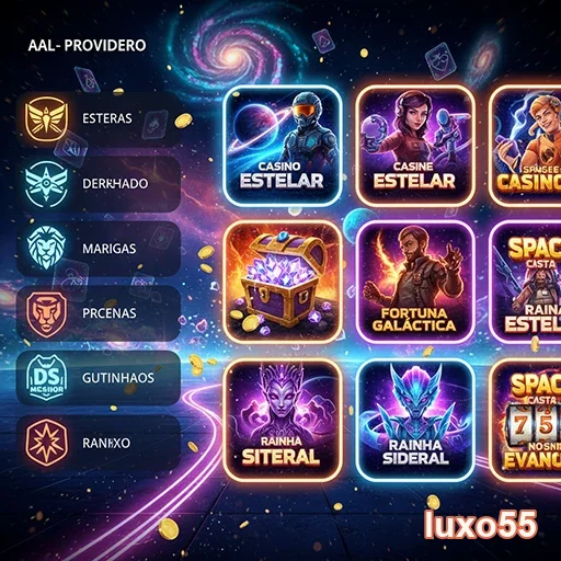 Interface do luxo55 destacando jogos de cassino VIP.
