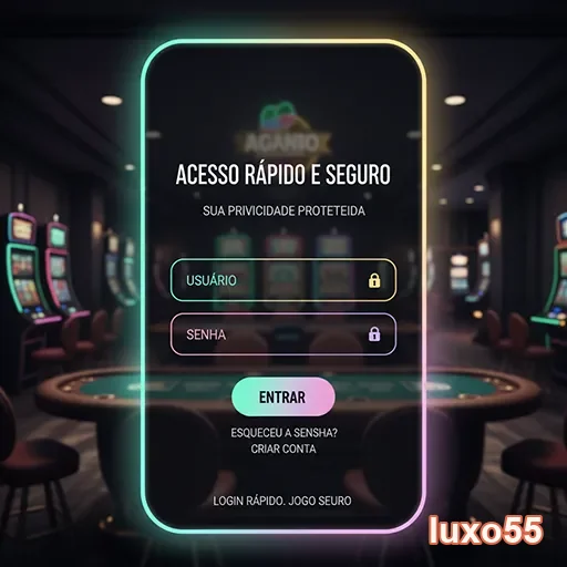 Tela de login do luxo55 com acesso rápido e seguro.