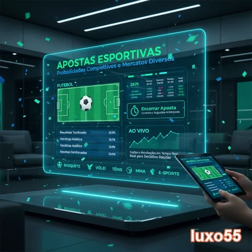 Tela interativa para apostas esportivas no site luxo55.