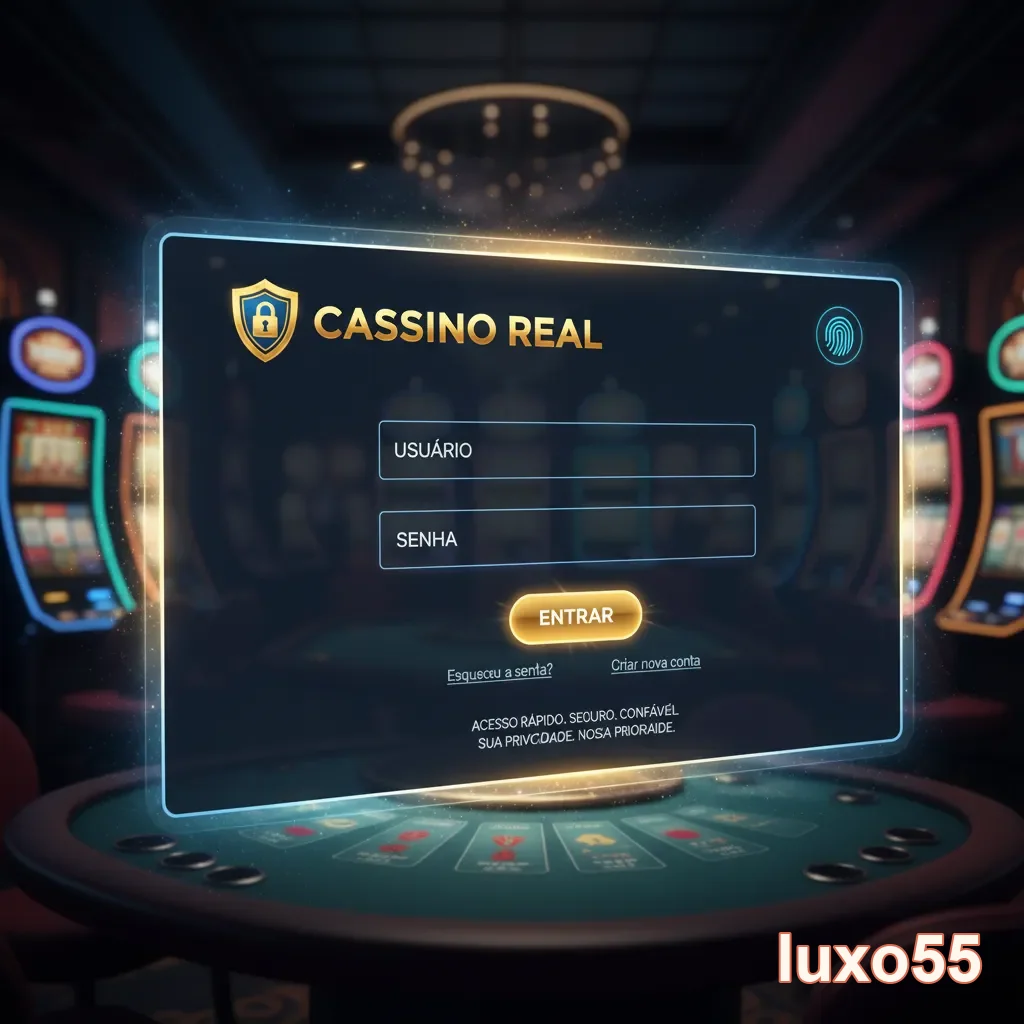 Tela de login do luxo55 com campos de usuário e senha.