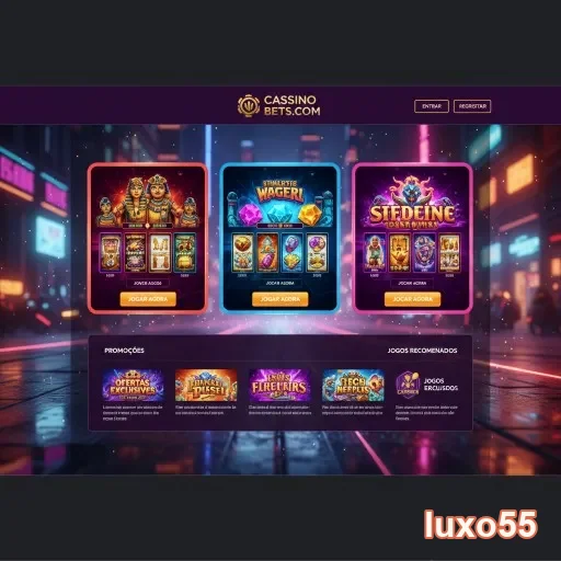interface de jogo responsável na luxo55 com slots variados