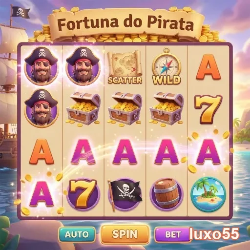 slot game Fortuna do Pirata da luxo55 com símbolos piratescos