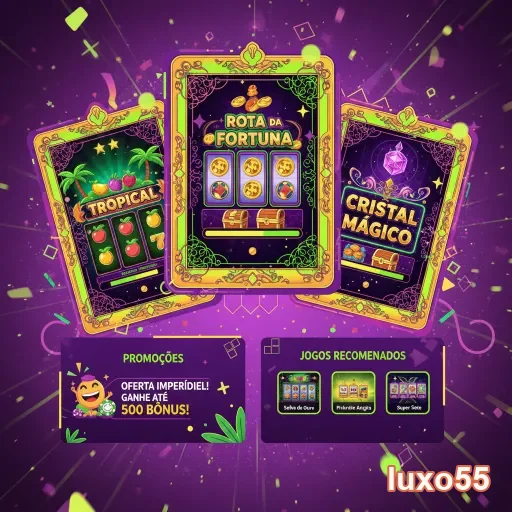 Slot games da luxo55 exibidos em uma interface vibrante.