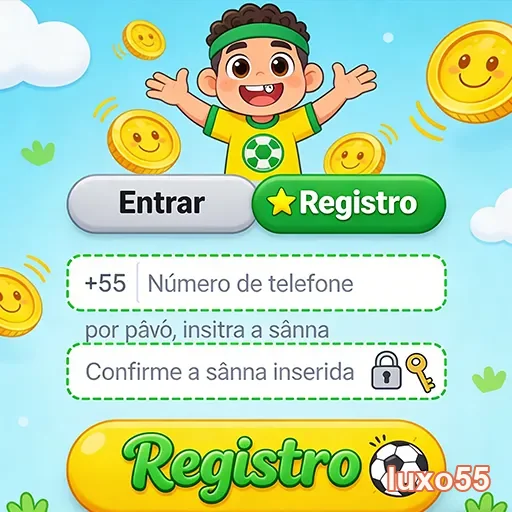 luxo55 apresenta interface de registro segura para jogos.