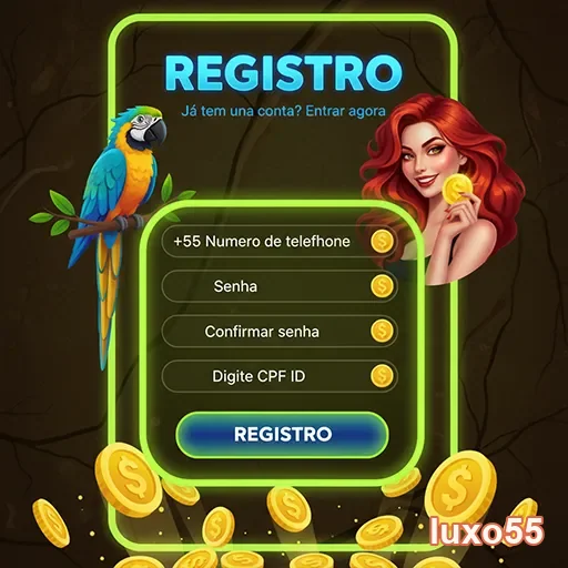 Tela de registro para apostas na luxo55 com formulário.
