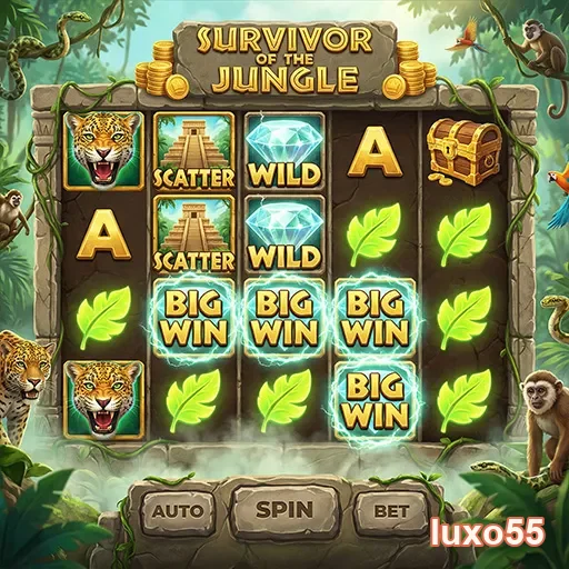 Tabela de jogo Survivor of the Jungle no luxo55 com ganhos.
